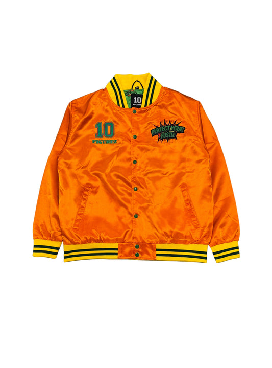 Perfect Your Hustle Satin Bomber Jacket